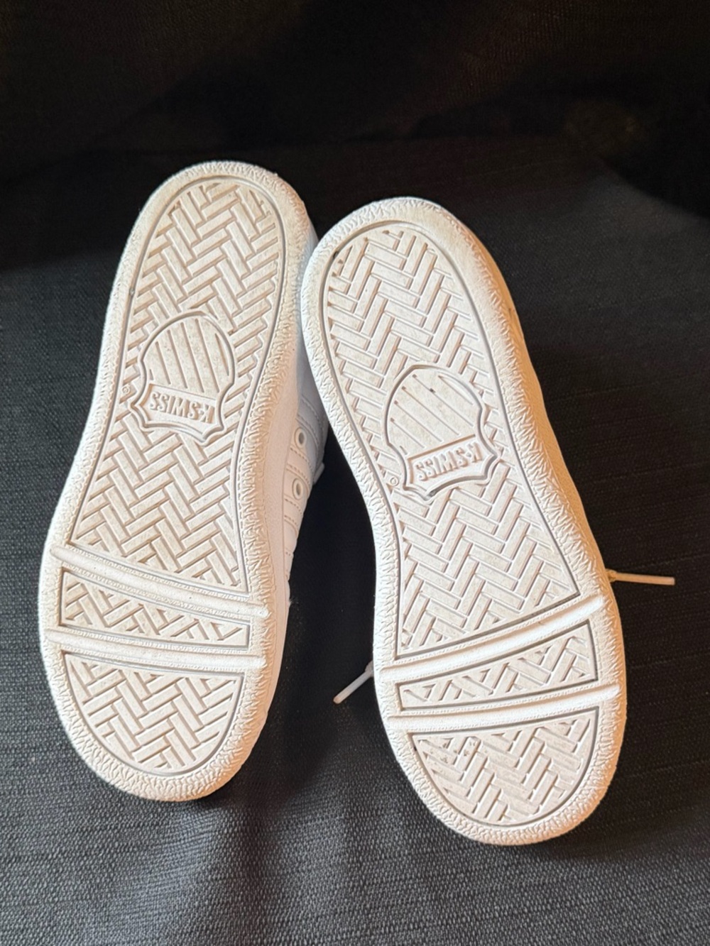 K-Swiss White Kids Leather Lace-Up Sneakers - Picture 11 of 11
